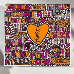 Yves Saint Laurent Vibrant Thank You Card in Orange and Pink